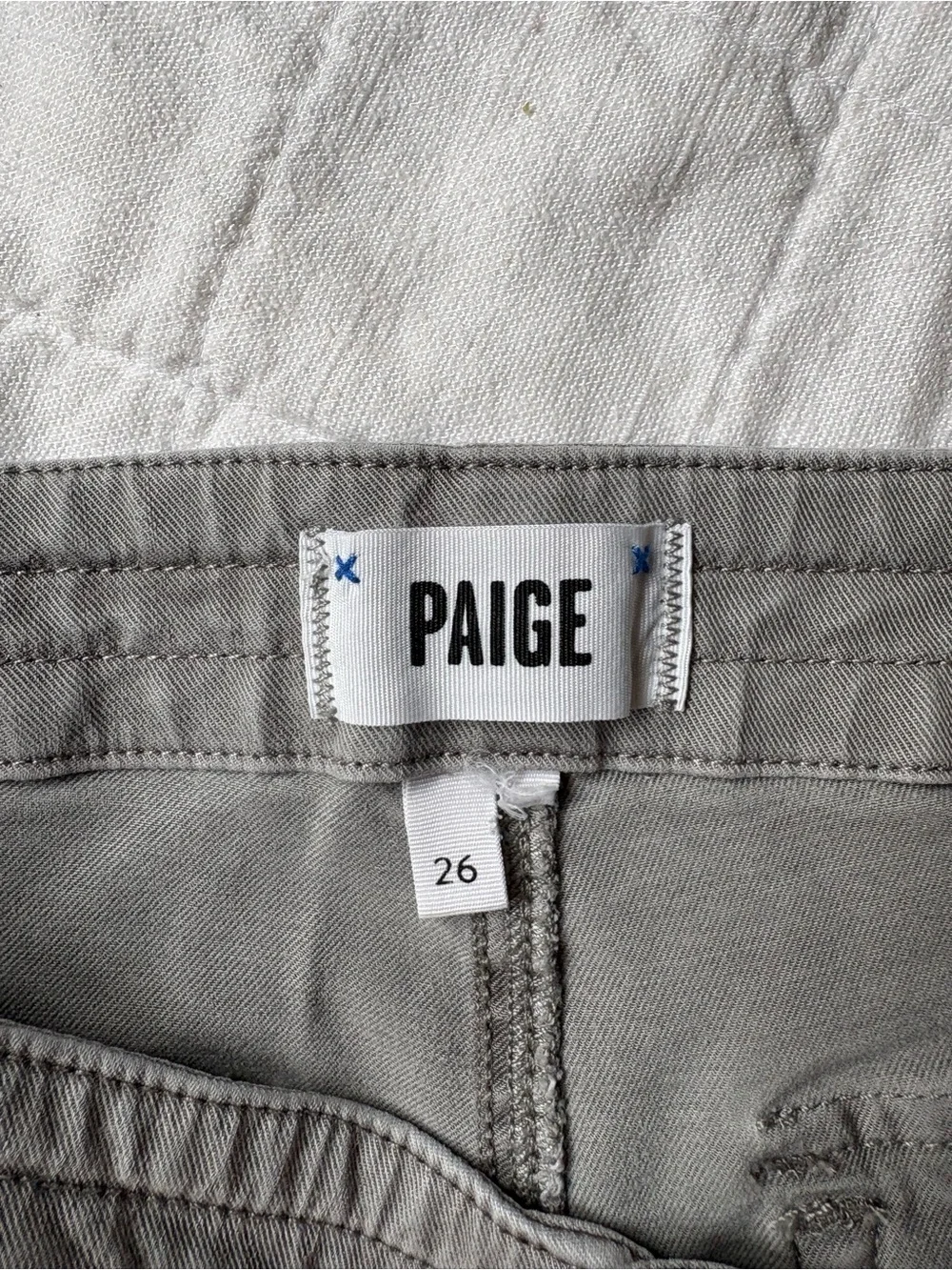 Paige Reid Cotton Joggers Grey Cinched Bottoms Women’s 26